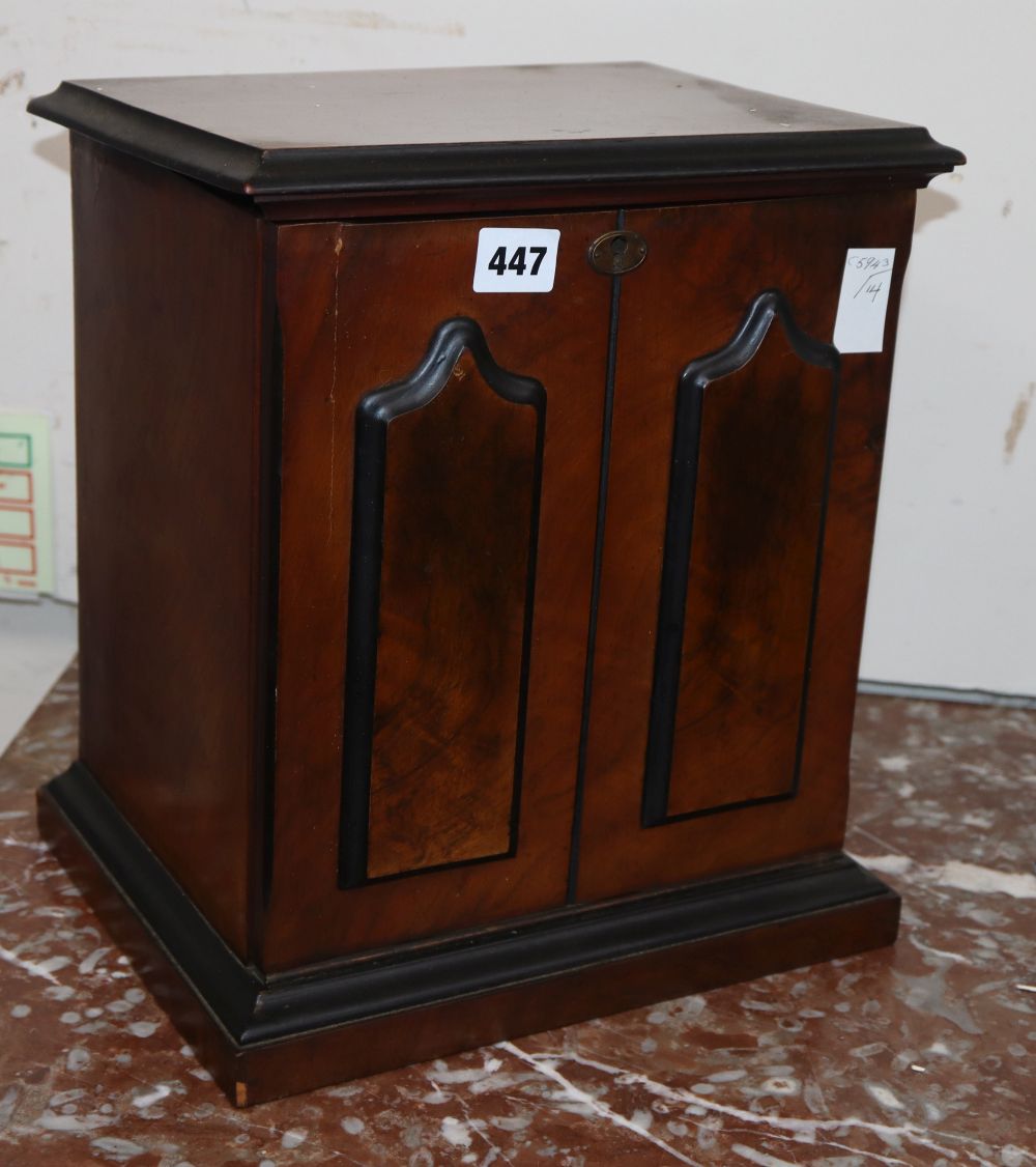 A Victorian mahogany stationery cabinet, height 34cm width 29cm